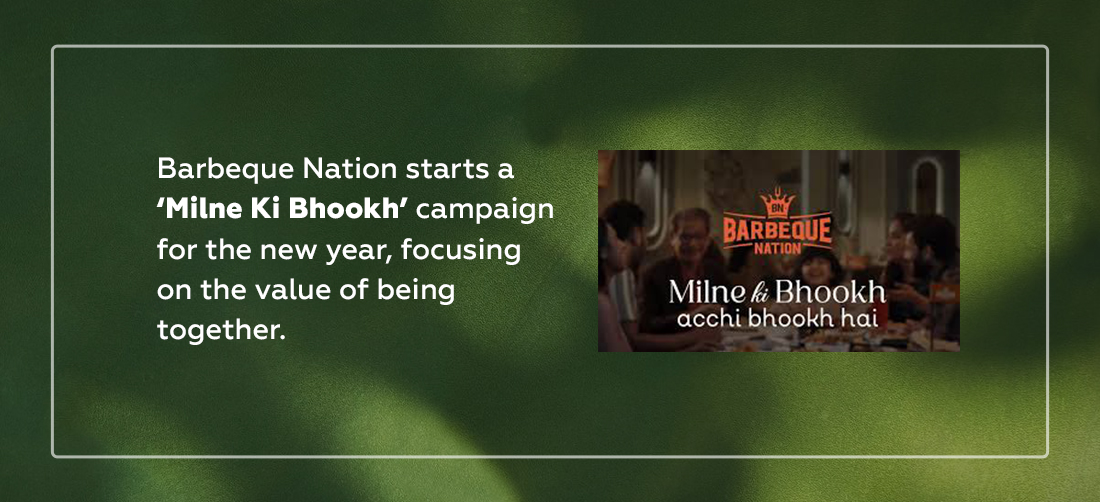 Barbeque Nation starts a ‘Milne Ki Bhookh’ campaign for the new year, focusing on the value of being together. Product Image