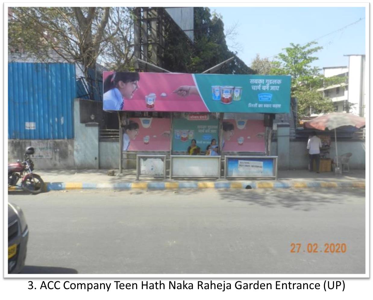 Bus Queue Shelter - - ACC Company Teen Hath Naka Raheja Garden Entrance (UP), Thane, Mumbai, Maharashtra Bus Queue Shelter - - ACC Company Teen Hath Naka Raheja Garden Entrance (UP), Thane, Mumbai, Maharashtra