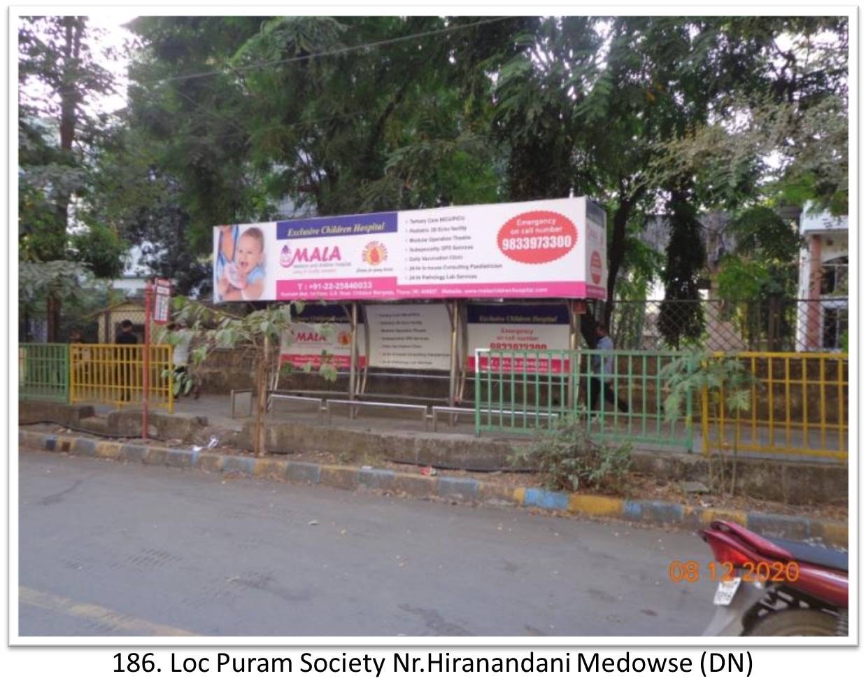 Bus Queue Shelter - - Loc Puram Society Nr.Hiranandani Medowse (DN), Thane, Mumbai, Maharashtra Bus Queue Shelter - - Loc Puram Society Nr.Hiranandani Medowse (DN), Thane, Mumbai, Maharashtra