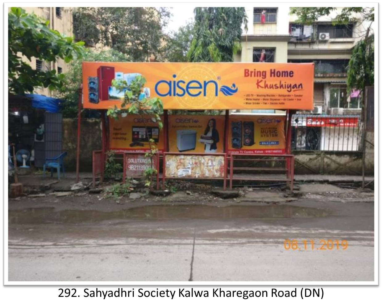 Bus Queue Shelter - - Sahyadhri Society Kalwa Kharegaon Road (DN), Thane, Mumbai, Maharashtra Bus Queue Shelter - - Sahyadhri Society Kalwa Kharegaon Road (DN), Thane, Mumbai, Maharashtra