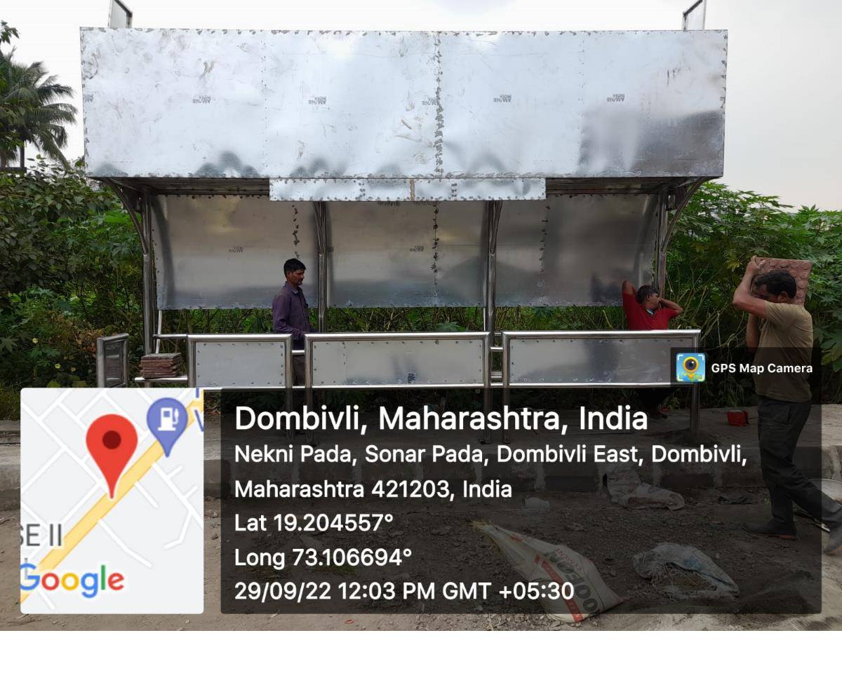 Bus Queue Shelter - Nekni Pada - Nekni Pada,   Dombivali,   Mumbai,   Maharashtra