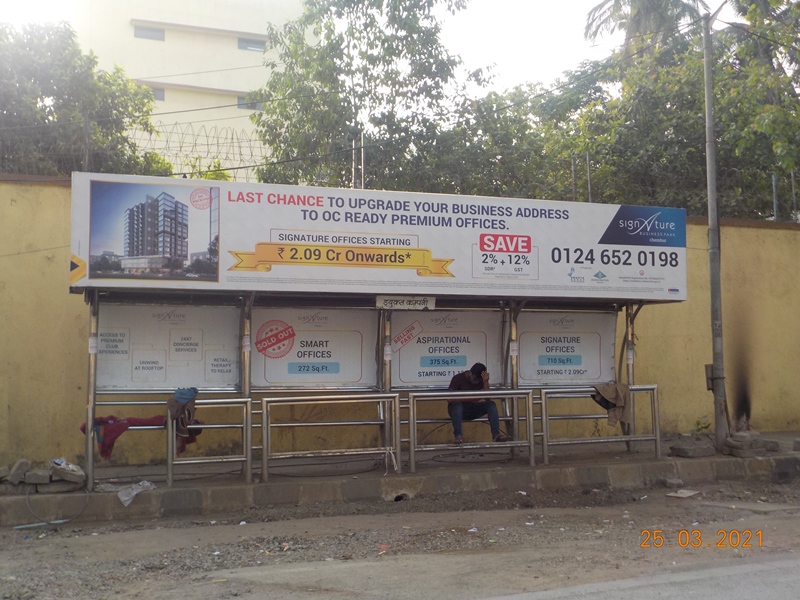 Bus Queue Shelter - Waman Tukaram Patil Marg - Dukes Co., Deonar, Mumbai, Maharashtra Bus Queue Shelter - Waman Tukaram Patil Marg - Dukes Co., Deonar, Mumbai, Maharashtra