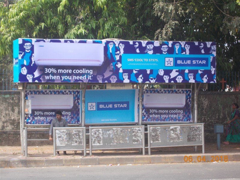 Bus Queue Shelter - V. N. Purav Road - Telecom Factory,   Deonar,   Mumbai,   Maharashtra