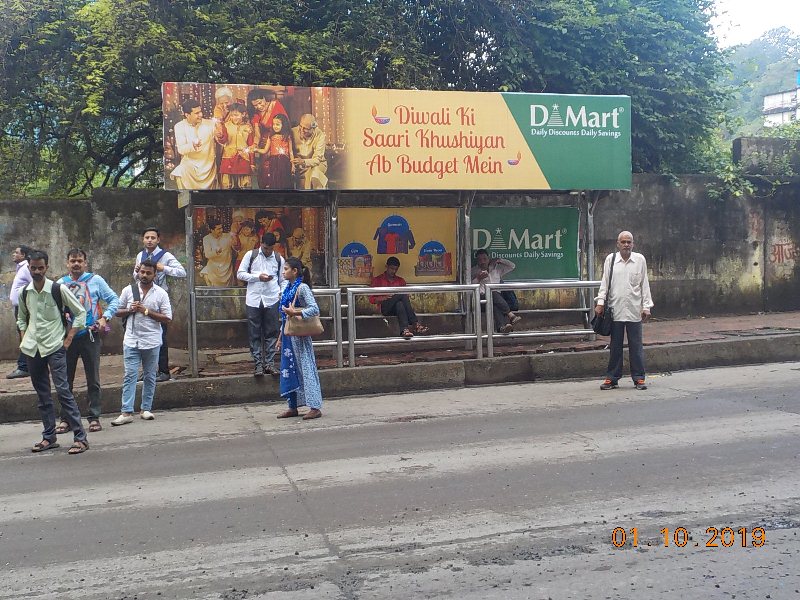 Bus Queue Shelter - Adi Shankaracharya Road - Gandhi Nagar,   Vikhroli (W),   Mumbai,   Maharashtra