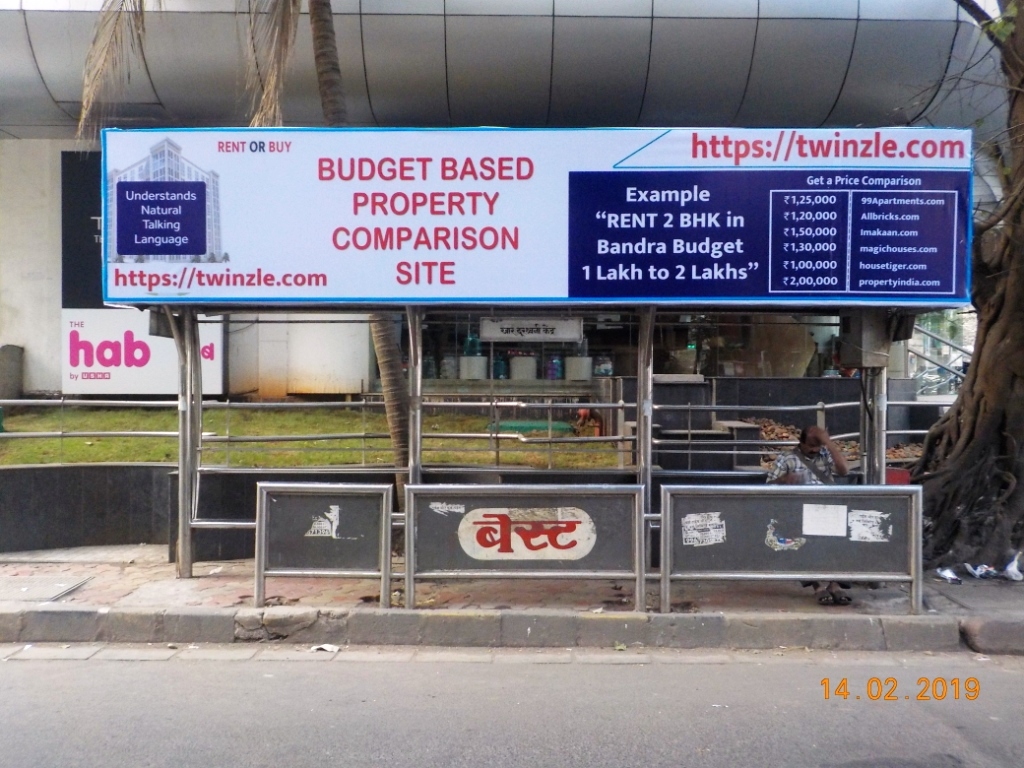 Bus Queue Shelter - Going Towards Bandra - Khar Telephone Exchange, Khar West, Mumbai, Maharashtra Bus Queue Shelter - Going Towards Bandra - Khar Telephone Exchange, Khar West, Mumbai, Maharashtra