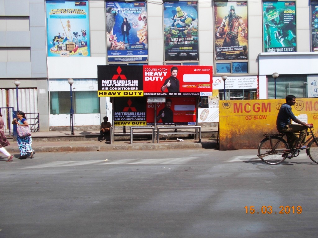 Bus Queue Shelter - Station Road - New Era,   Malad West,   Mumbai,   Maharashtra