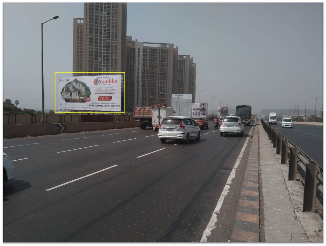 hoarding - Rajnoli Junction (Bhiwandi Bypass Road) Flyover - facing Nashik,   RAJNOLI,   Mumbai,   Maharashtra