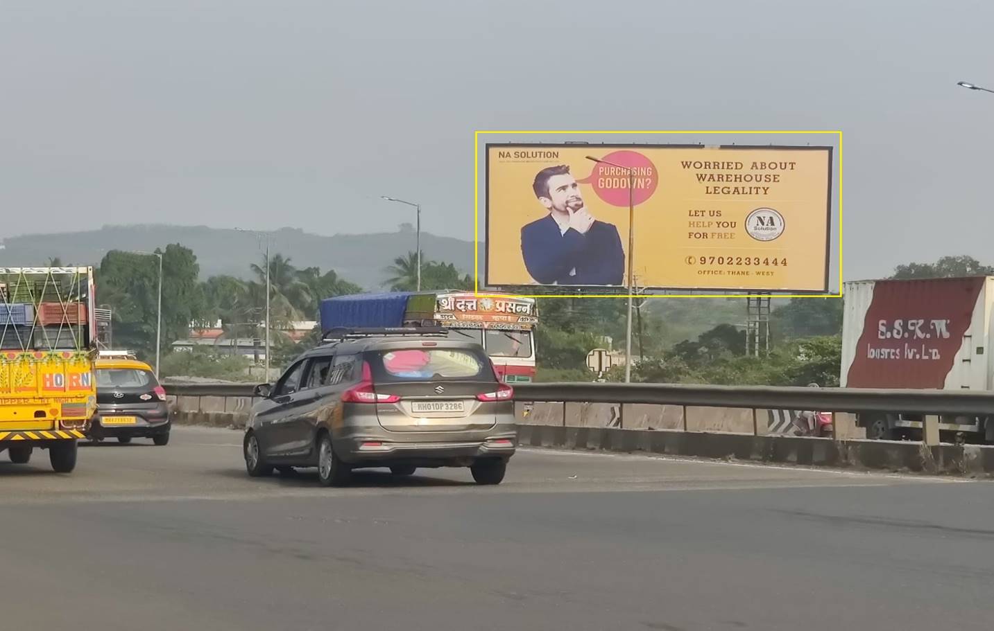 hoarding - Mankoli Junction Near Lodha upper Thane Project - Facing Thane,   MANKOLI JUNCTION,   Mumbai,   Maharashtra