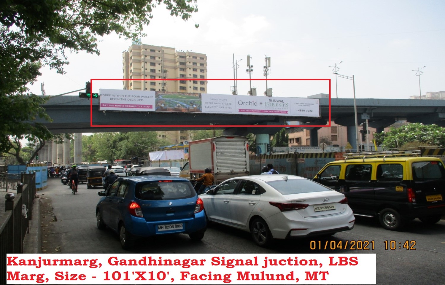 Gantry - Kanjurmarg Gantry, LBS Marg, Gandhinagar Signal Junction - from Vikroli towards Mulund, Kanjurmarg, Mumbai, Maharashtra Gantry - Kanjurmarg Gantry, LBS Marg, Gandhinagar Signal Junction - from Vikroli towards Mulund, Kanjurmarg, Mumbai, Maharashtra