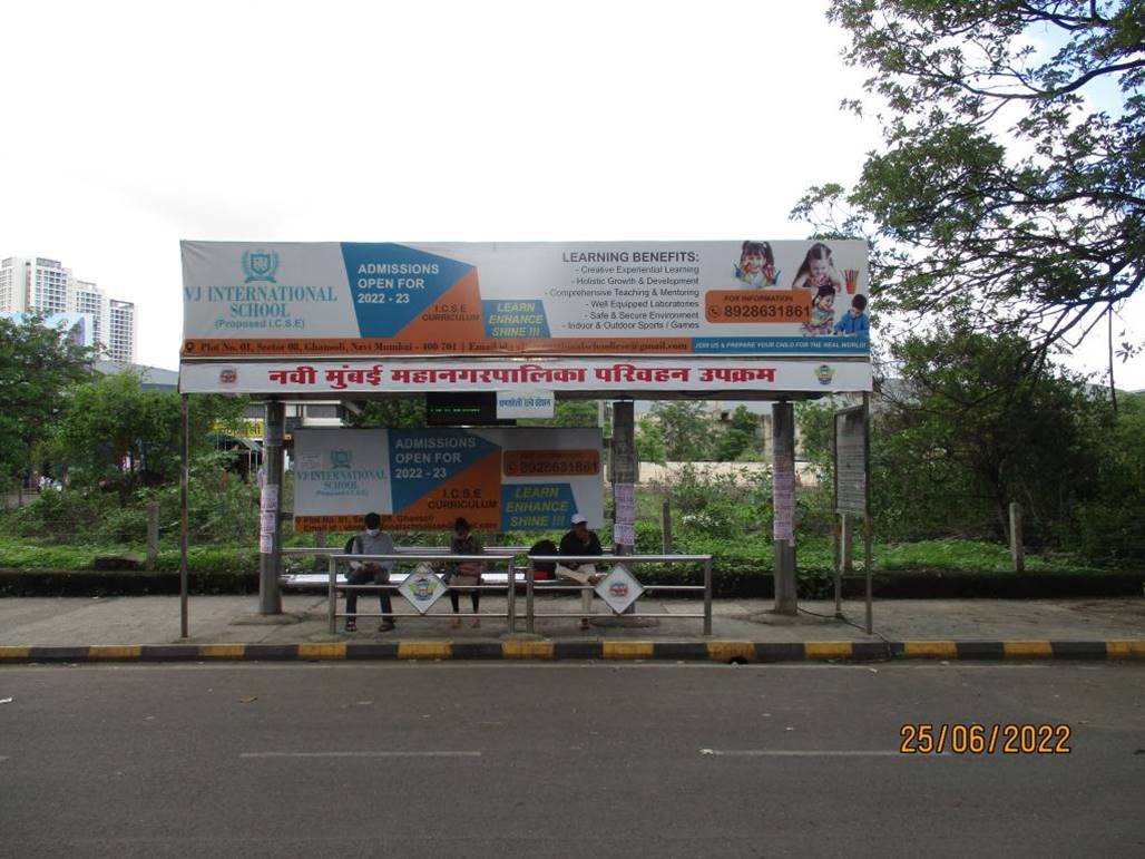Bus Queue Shelter - Ghansoli Rly Stn Inside City Nr. Stn, Ghansoli, Navi Mumbai, Maharashtra Bus Queue Shelter - Ghansoli Rly Stn Inside City Nr. Stn, Ghansoli, Navi Mumbai, Maharashtra