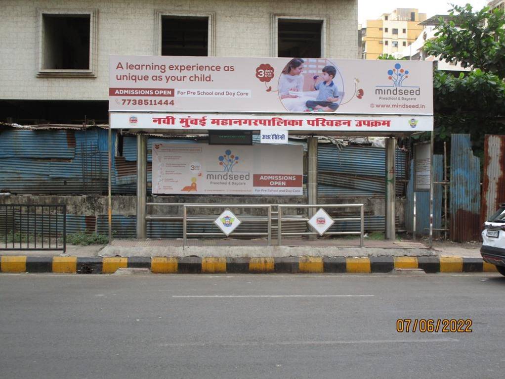 Bus Queue Shelter - Seawood Akshar Residency Seawood-Bombay high,   Seawoods,   Navi Mumbai,   Maharashtra