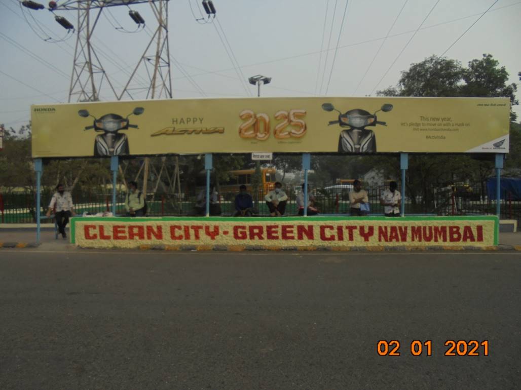 Bus Queue Shelter - Nerul Depot.,   Nerul 1 East,   Navi Mumbai,   Maharashtra