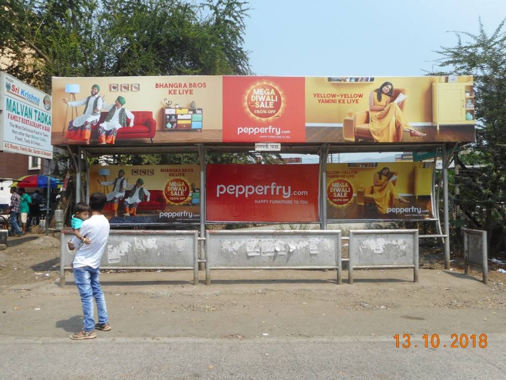 Bus Queue Shelter - Ganpati Pada., Thane Belapur Road, Navi Mumbai, Maharashtra Bus Queue Shelter - Ganpati Pada., Thane Belapur Road, Navi Mumbai, Maharashtra