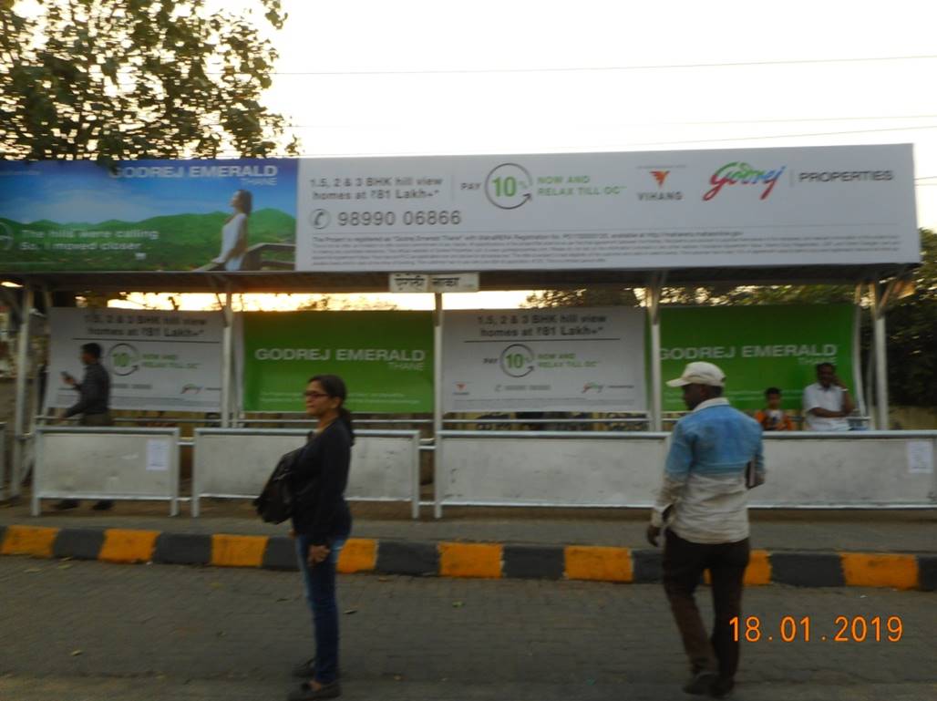 Bus Queue Shelter - Airoli Naka Towards Thane, Thane Belapur Road, Navi Mumbai, Maharashtra Bus Queue Shelter - Airoli Naka Towards Thane, Thane Belapur Road, Navi Mumbai, Maharashtra