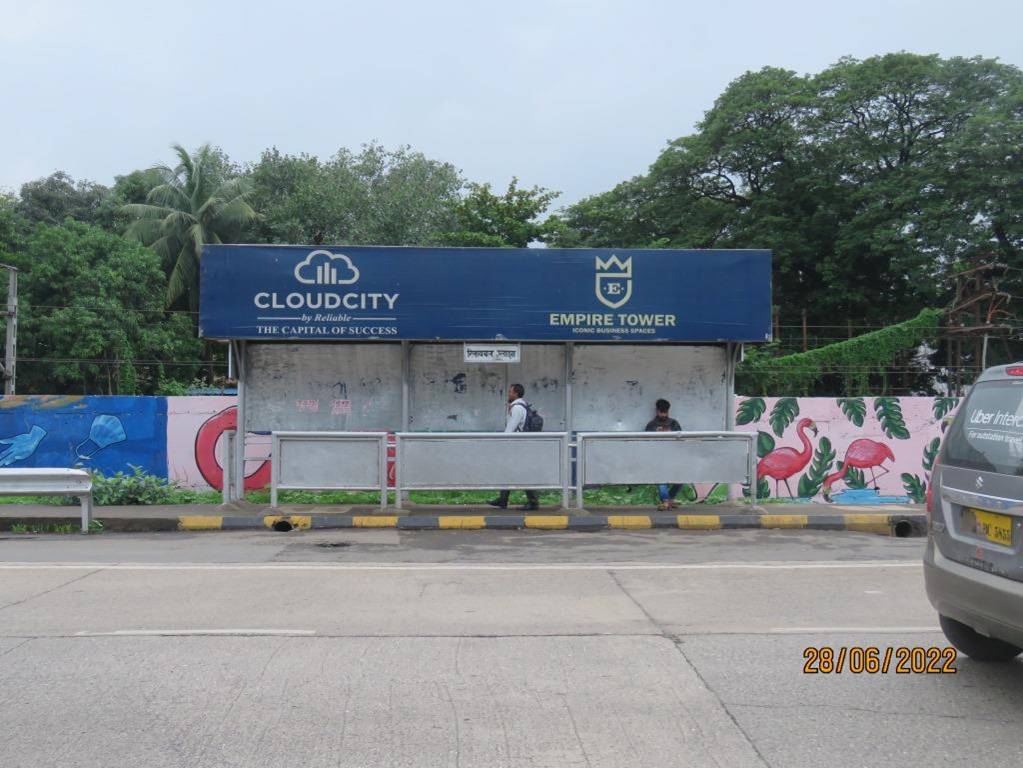 Bus Queue Shelter - Reliable plaza Towards Thane, Thane Belapur Road, Navi Mumbai, Maharashtra Bus Queue Shelter - Reliable plaza Towards Thane, Thane Belapur Road, Navi Mumbai, Maharashtra