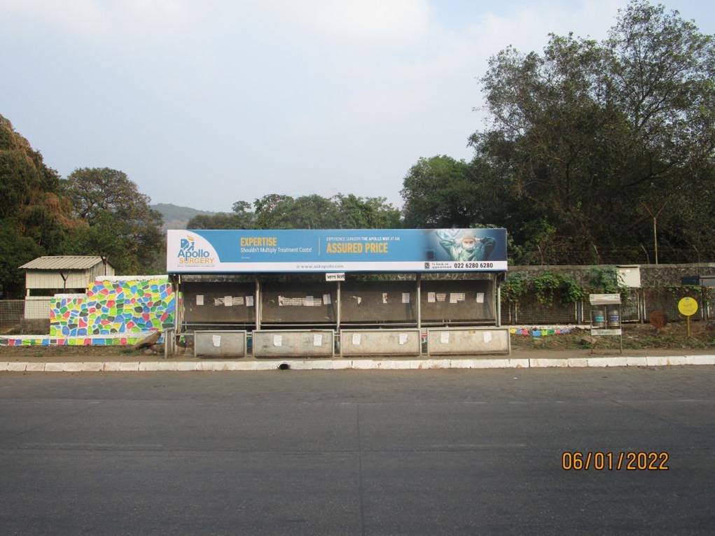 Bus Queue Shelter - Bharat Bijli Towards Vashi, Thane Belapur Road, Navi Mumbai, Maharashtra Bus Queue Shelter - Bharat Bijli Towards Vashi, Thane Belapur Road, Navi Mumbai, Maharashtra