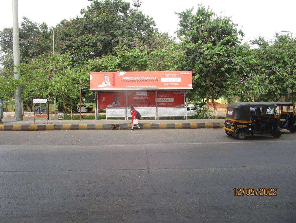 Bus Queue Shelter - Ghansoli naka Towards Vashi, Thane Belapur Road, Navi Mumbai, Maharashtra Bus Queue Shelter - Ghansoli naka Towards Vashi, Thane Belapur Road, Navi Mumbai, Maharashtra