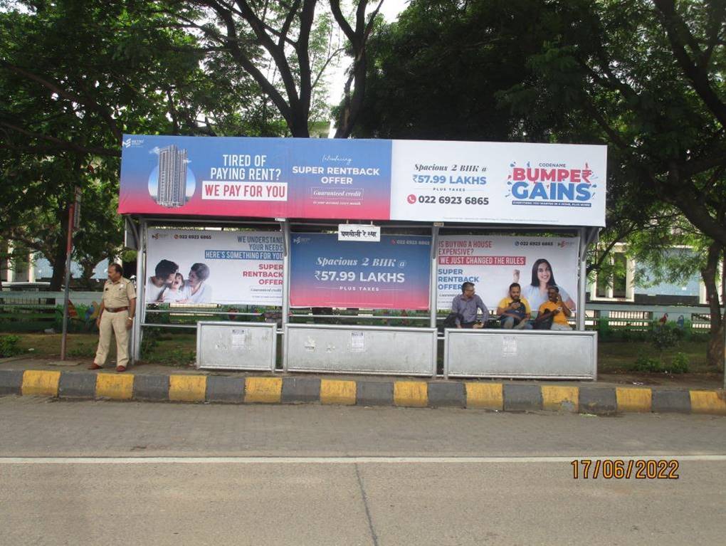Bus Queue Shelter - Ghansoli Railway Station. (Outside), Thane Belapur Road, Navi Mumbai, Maharashtra Bus Queue Shelter - Ghansoli Railway Station. (Outside), Thane Belapur Road, Navi Mumbai, Maharashtra