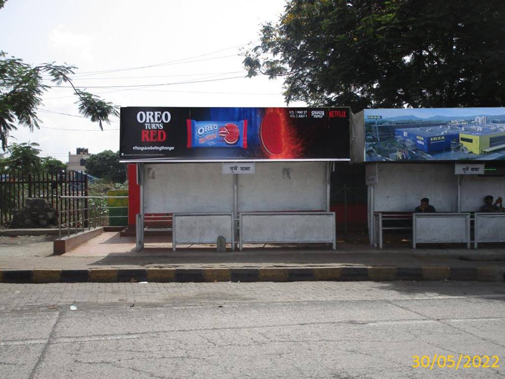 Bus Queue Shelter - Turbhe Naka Towards Thane, Thane Belapur Road, Navi Mumbai, Maharashtra Bus Queue Shelter - Turbhe Naka Towards Thane, Thane Belapur Road, Navi Mumbai, Maharashtra