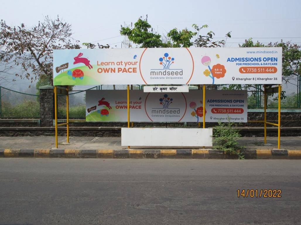 Bus Queue Shelter - Khargaha Nr Hare rama Hare Krishna (Navjivan Hospital - 2), Kharghar, Navi Mumbai, Maharashtra Bus Queue Shelter - Khargaha Nr Hare rama Hare Krishna (Navjivan Hospital - 2), Kharghar, Navi Mumbai, Maharashtra