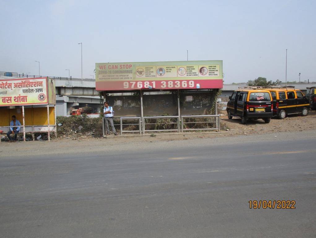 Bus Queue Shelter - Gawan Phata Towards Uran,   Uran,   Navi Mumbai,   Maharashtra