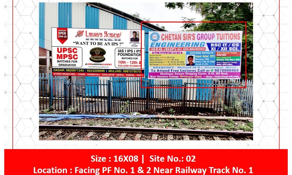 Billboard - facing platform - facing platform, Vidyavihar, MUMBAI, Maharashtra Billboard - facing platform - facing platform, Vidyavihar, MUMBAI, Maharashtra