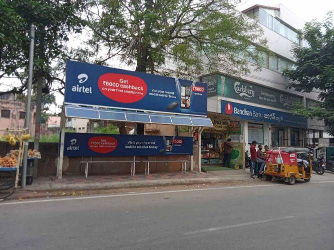 Bus Shelter Modern - East Maredpally, Bandhan Bank-Towards Secunderabad, Hyderabad, Telangana Bus Shelter Modern - East Maredpally, Bandhan Bank-Towards Secunderabad, Hyderabad, Telangana